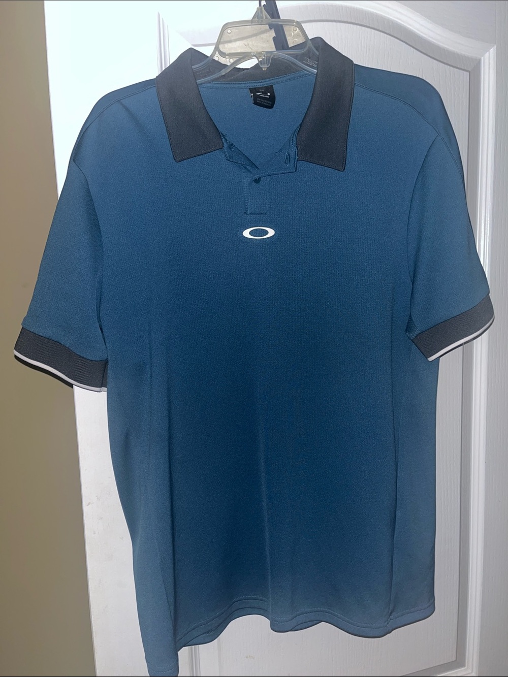 Oakley Men's Navy Blue Polo with Black Trim